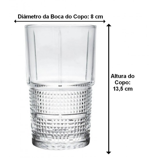 Copo 405ml Alto Novecento Vidro Bormioli Rocco
